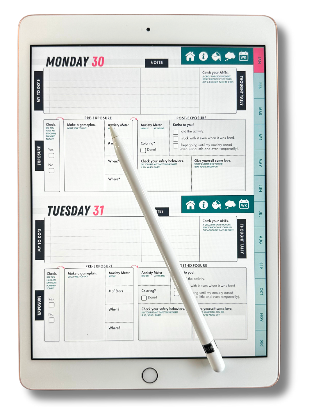 Daily Planner Pages for Social Anxiety Planner